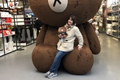 Debra at Times Square with da BIG bear! :)