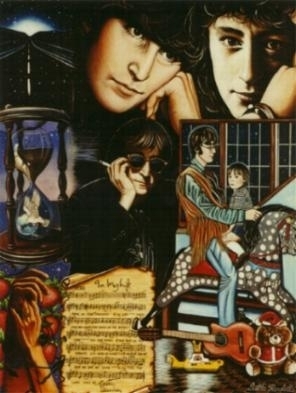 05 John Lennon collage painted by Judithe Randall