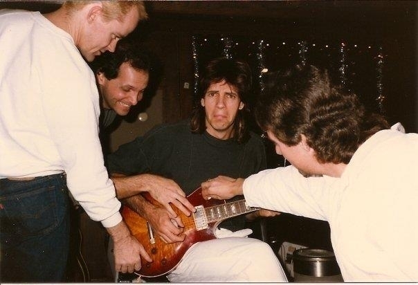 01 Rick Springfield recording at the Villiage in LA with guitar assistants (lol) Jeff Silverman, Bill Drescher & Tim Pierce!