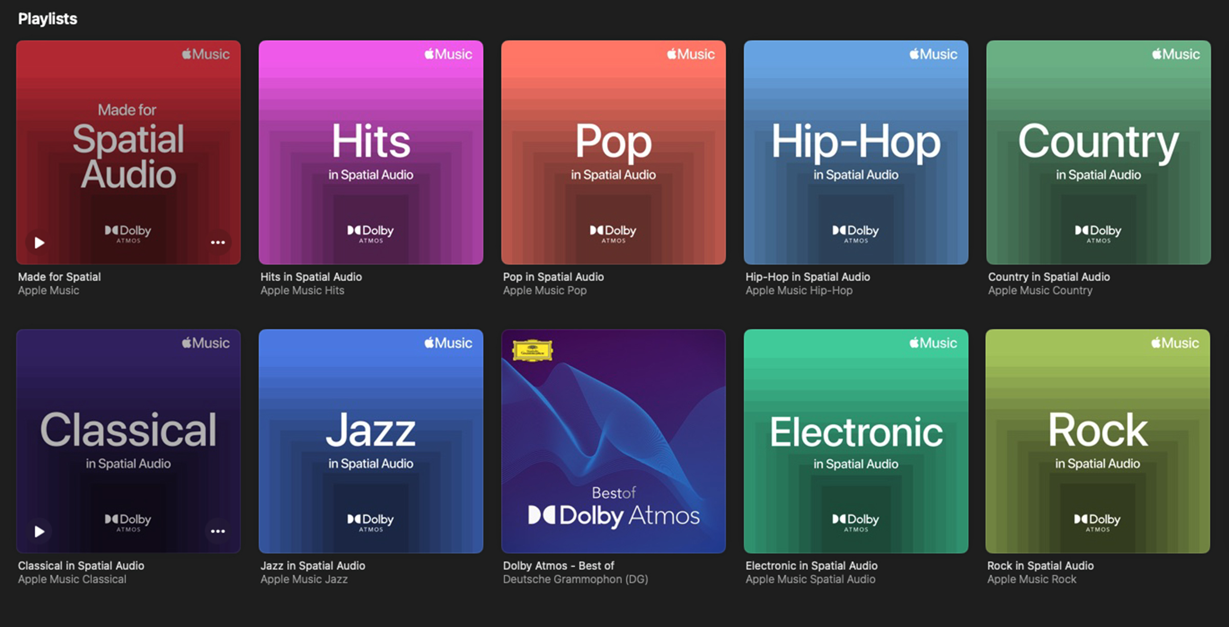 Apple Music Dolby Atmos Playlists - Jeff Silverman - Palette Music Studio Productions