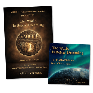 Cover artwork for Branch I Experience – The World Is Better Dreaming, featuring the companion story and Jeff Silverman's melodic rock single in Dolby Atmos and stereo.