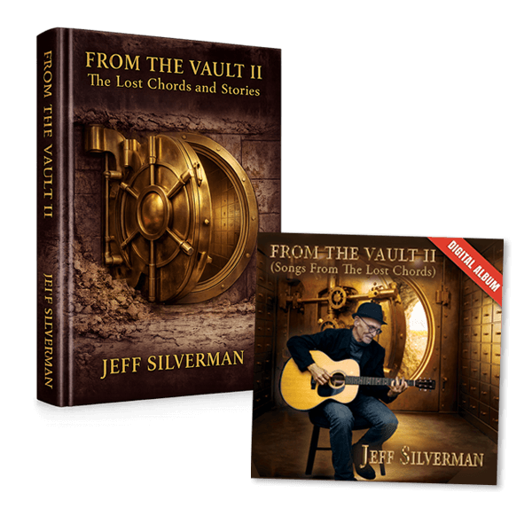 Bundle featuring the hardcover book From the Vault II: The Lost Chords and Stories and the digital CD of Jeff Silverman's melodic rock album FROM THE VAULT II (Songs from The Lost Chords).