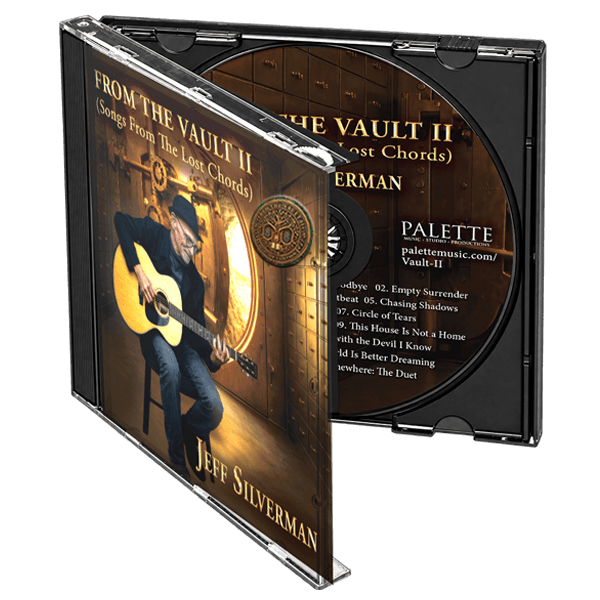 Physical CD (jewel case and disc) of Jeff Silverman's melodic rock album FROM THE VAULT II (Songs from The Lost Chords) - Collector's Edition Physical CD (jewel case and disc) of Jeff Silverman's melodic rock album FROM THE VAULT II (Songs from The Lost Chords) - Collector's Edition