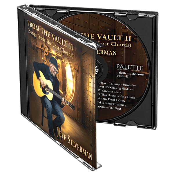 From The Vault II-Songs From The Lost Chords-jewel-case with CD Physical CD (jewel case and disc) of Jeff Silverman's melodic rock album FROM THE VAULT II (Songs from The Lost Chords).